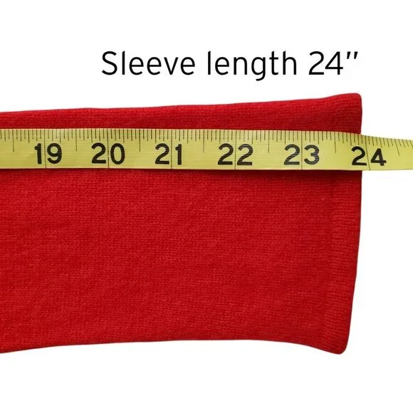 Peck & Peck Cashmere 100% 2 Ply Red Polo Neck Size M - Picture 9 of 10